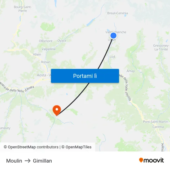 Moulin to Gimillan map