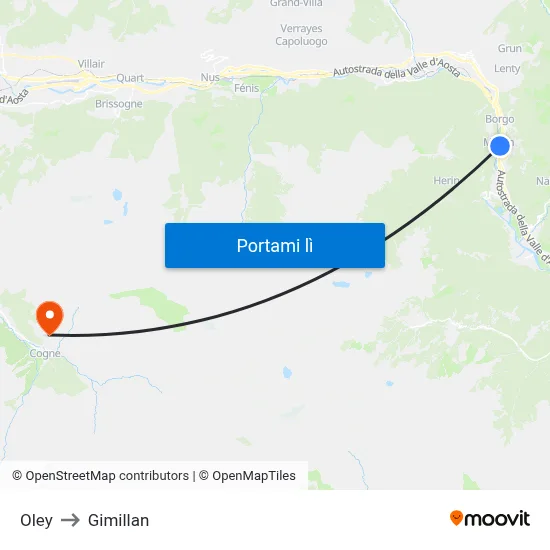 Oley to Gimillan map