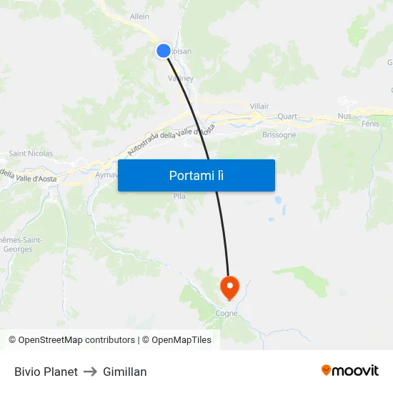 Bivio Planet to Gimillan map