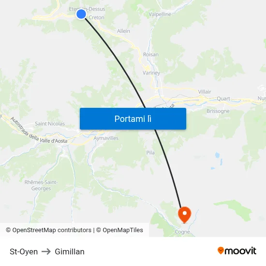 St-Oyen to Gimillan map