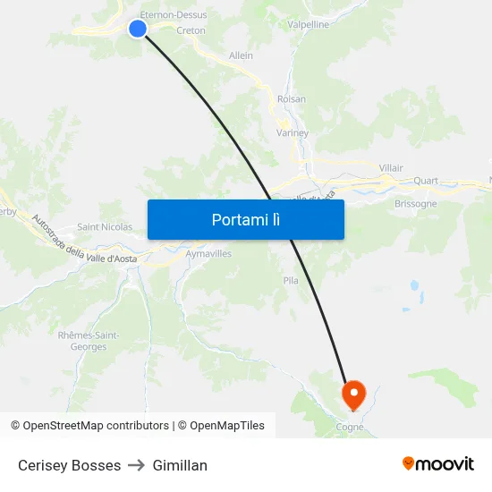 Cerisey Bosses to Gimillan map