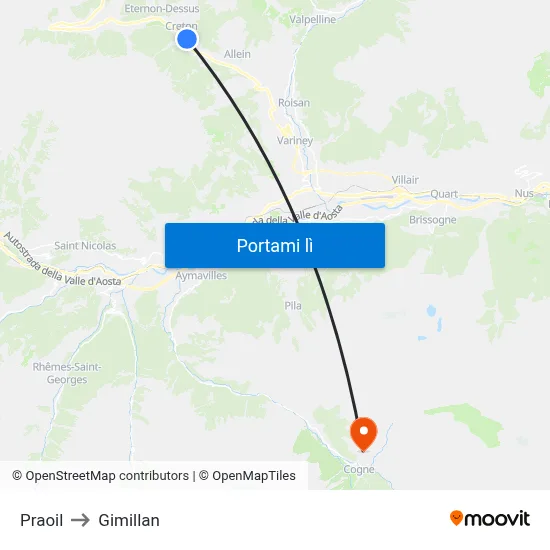 Praoil to Gimillan map