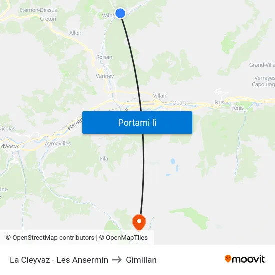 La Cleyvaz - Les Ansermin to Gimillan map