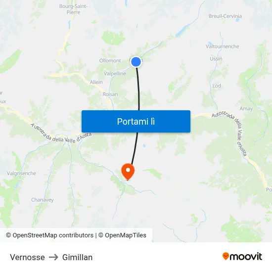 Vernosse to Gimillan map