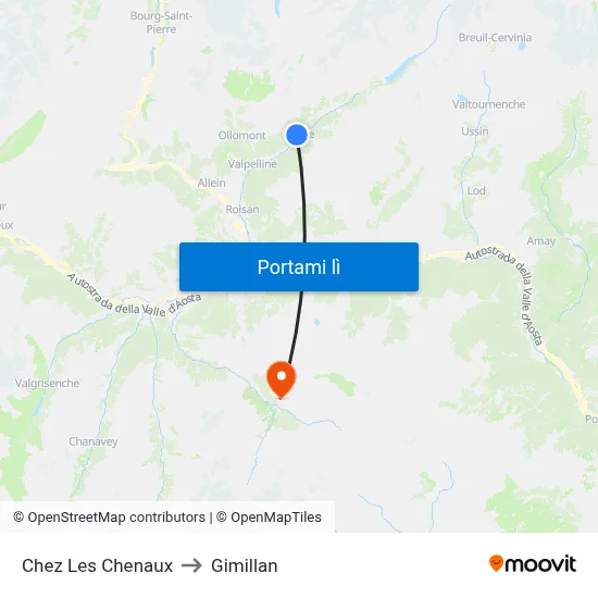 Chez Les Chenaux to Gimillan map