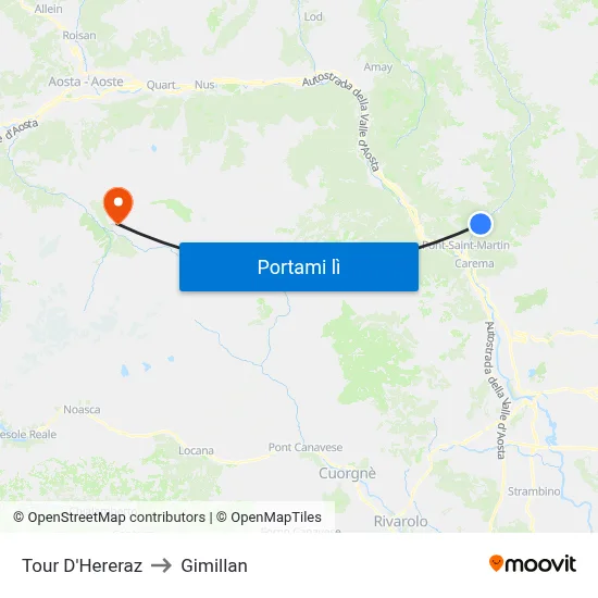 Tour D'Hereraz to Gimillan map