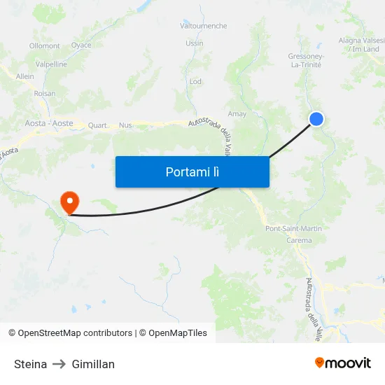 Steina to Gimillan map