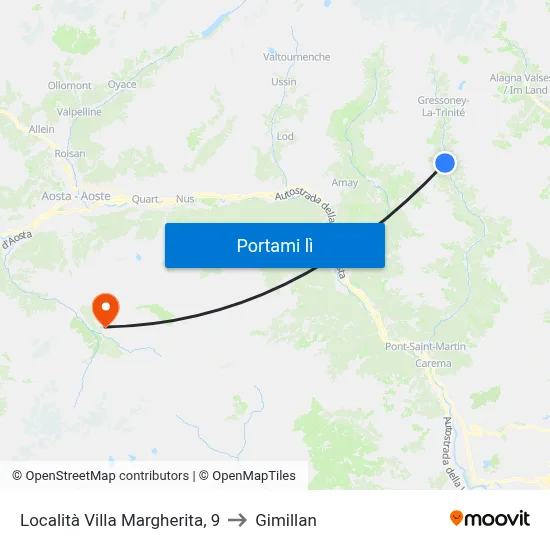 Località Villa Margherita, 9 to Gimillan map