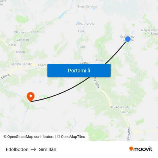 Edelboden to Gimillan map