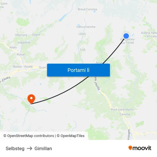 Selbsteg to Gimillan map