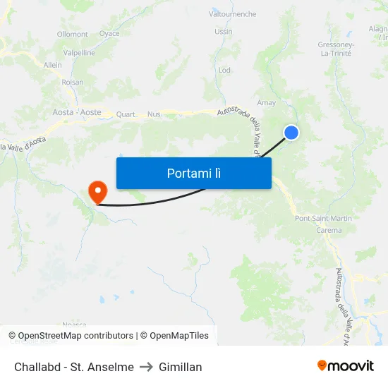 Challabd - St. Anselme to Gimillan map