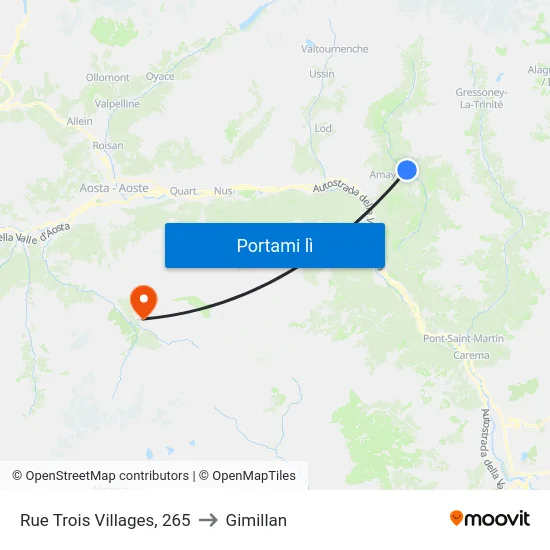 Rue Trois Villages, 265 to Gimillan map