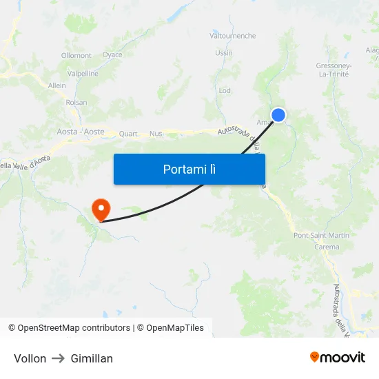 Vollon to Gimillan map