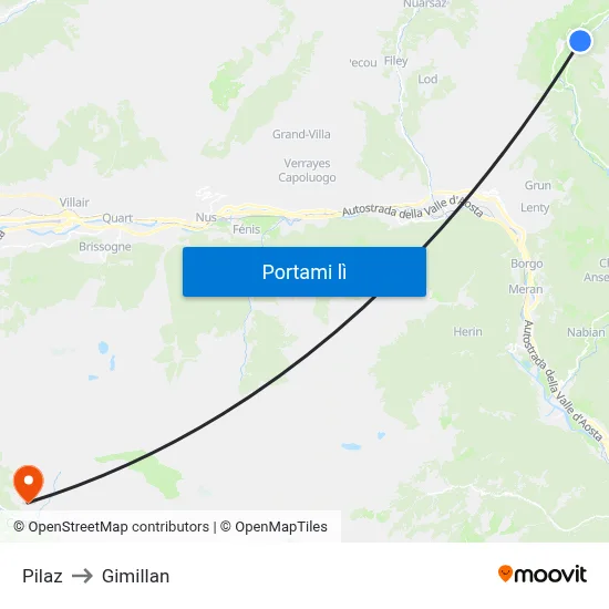 Pilaz to Gimillan map