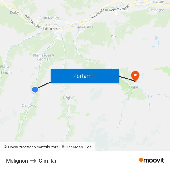 Melignon to Gimillan map