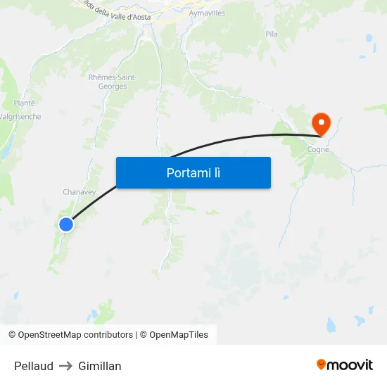 Pellaud to Gimillan map