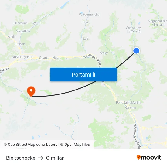 Bieltschocke to Gimillan map