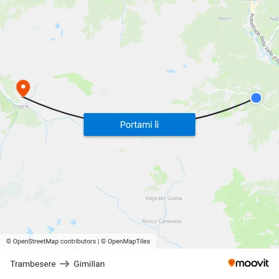 Trambesere to Gimillan map
