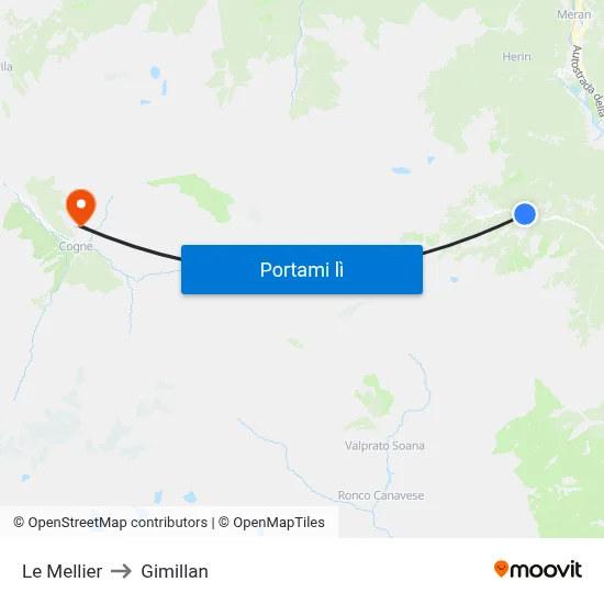 Le Mellier to Gimillan map