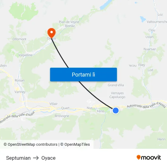 Septumian to Oyace map