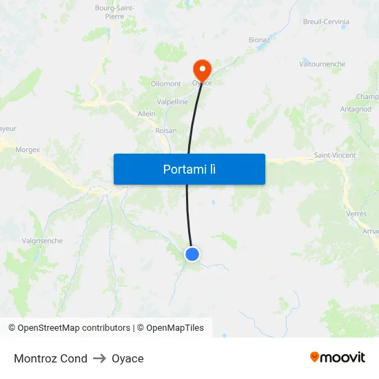 Montroz Cond to Oyace map