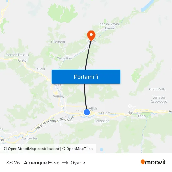 SS 26 - Amerique Esso to Oyace map
