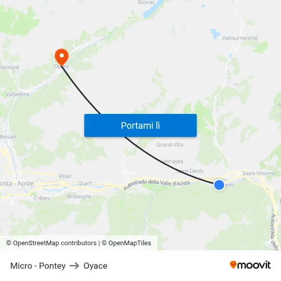 Micro - Pontey to Oyace map