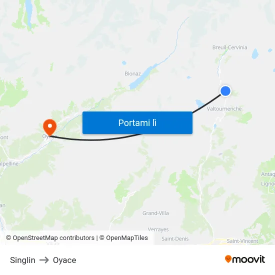 Singlin to Oyace map
