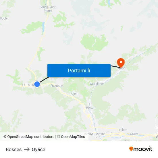 Bosses to Oyace map