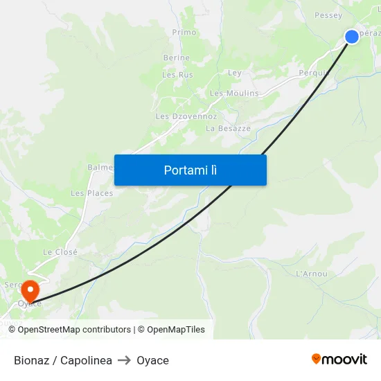 Bionaz / Capolinea to Oyace map