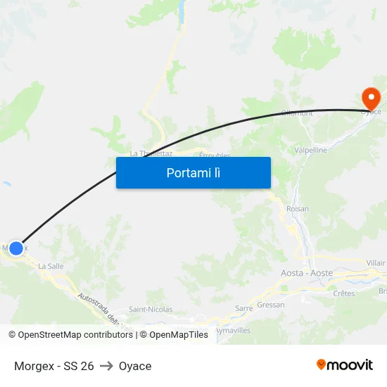 Morgex - SS 26 to Oyace map