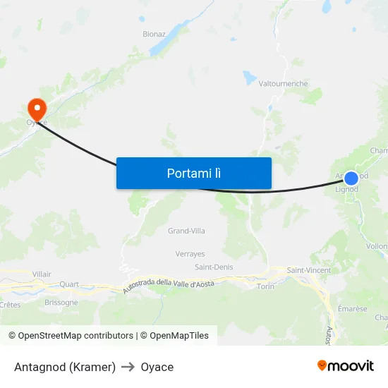 Antagnod (Kramer) to Oyace map