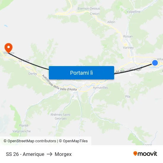 SS 26 - Amerique to Morgex map