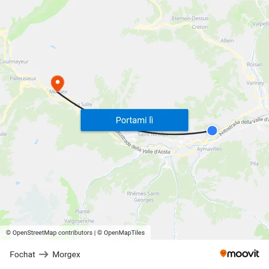 Fochat to Morgex map