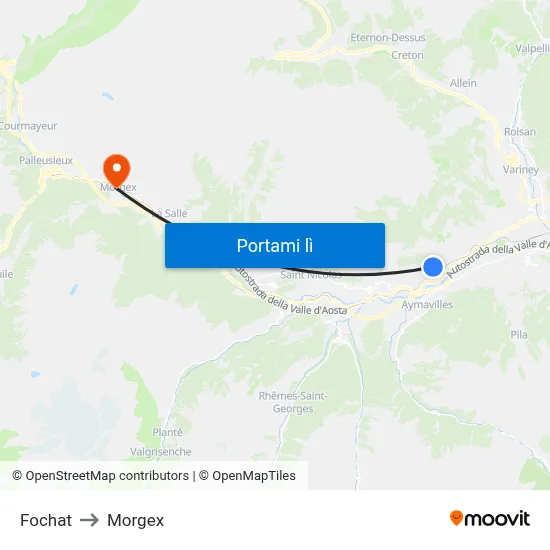 Fochat to Morgex map