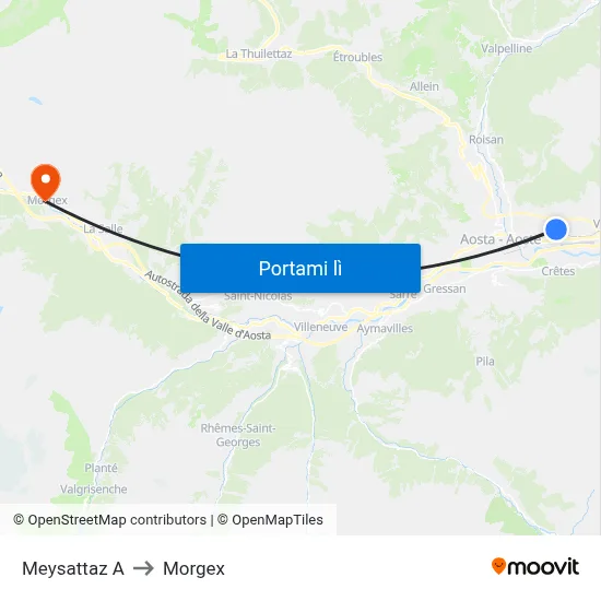 Meysattaz A to Morgex map
