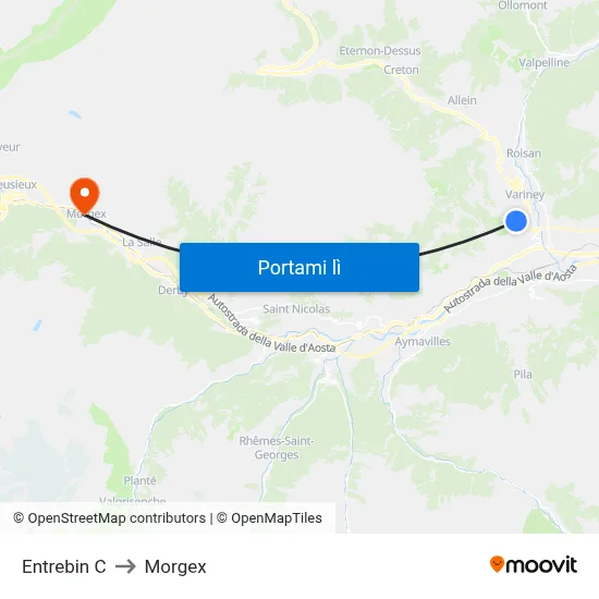 Entrebin C to Morgex map