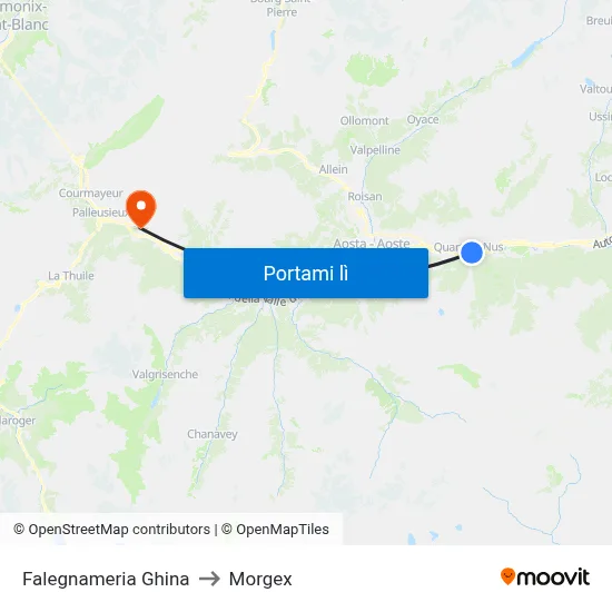 Falegnameria Ghina to Morgex map