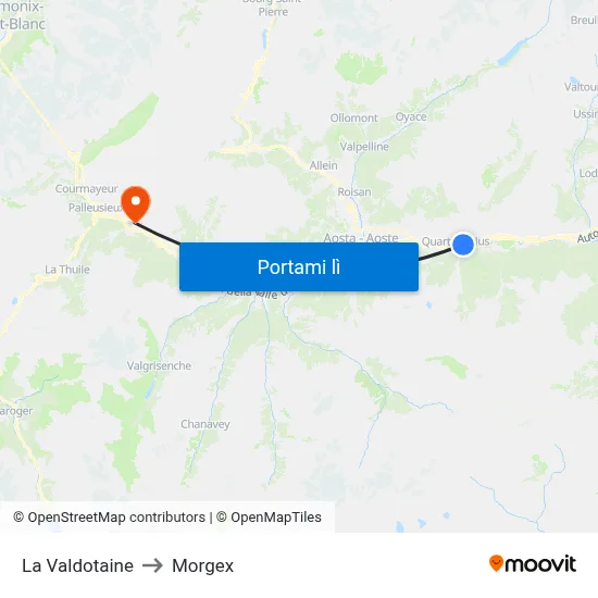 La Valdotaine to Morgex map