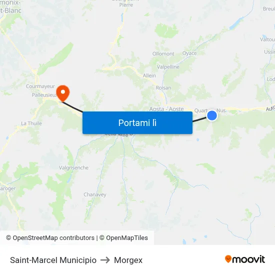 Saint-Marcel Municipio to Morgex map