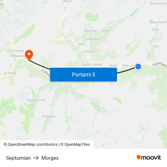Septumian to Morgex map