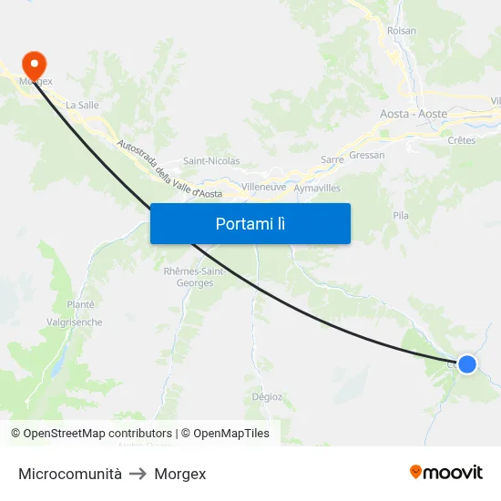 Microcomunità to Morgex map
