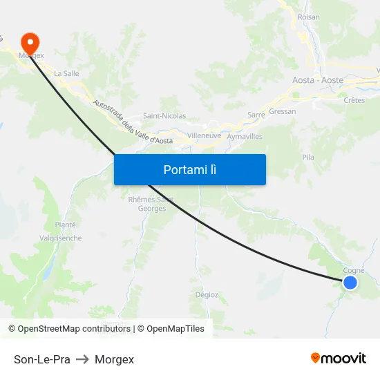 Son-Le-Pra to Morgex map