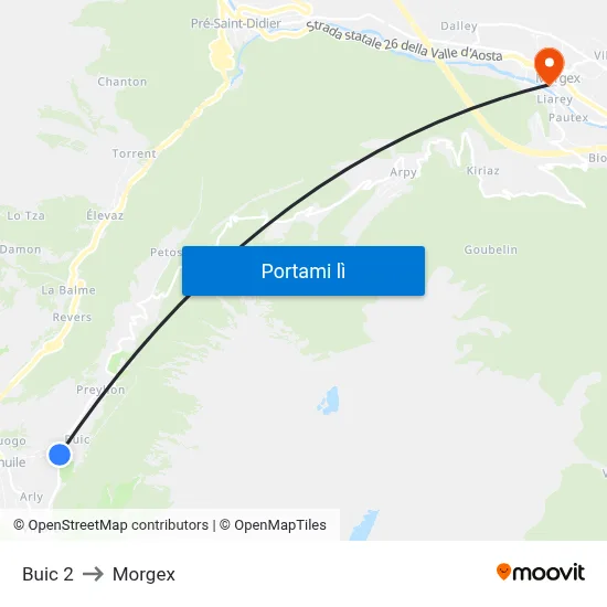 Buic 2 to Morgex map