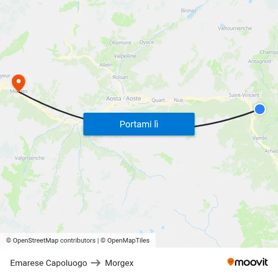 Emarese Capoluogo to Morgex map