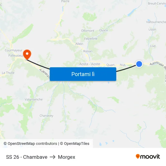 SS 26 - Chambave to Morgex map