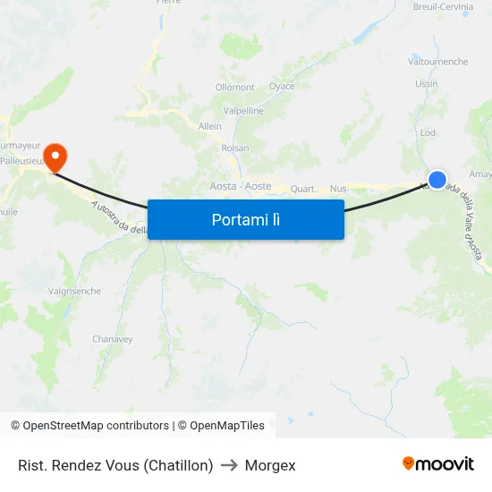 Rist. Rendez Vous (Chatillon) to Morgex map