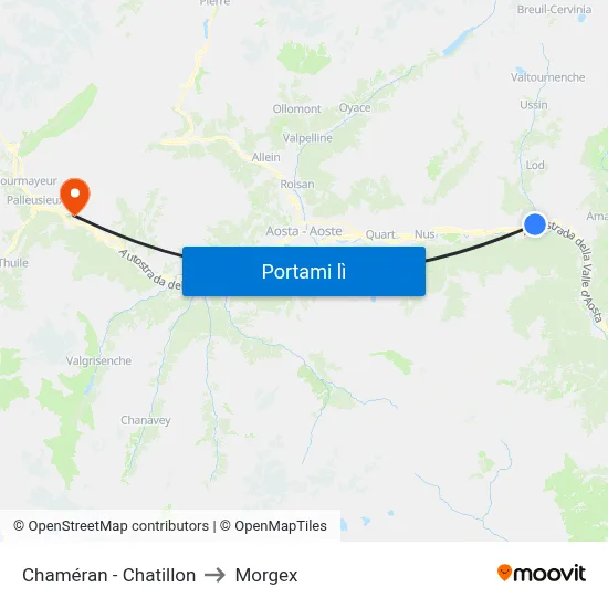 Chaméran - Chatillon to Morgex map