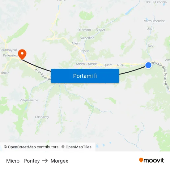 Micro - Pontey to Morgex map