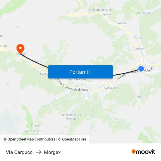 Via Carducci to Morgex map